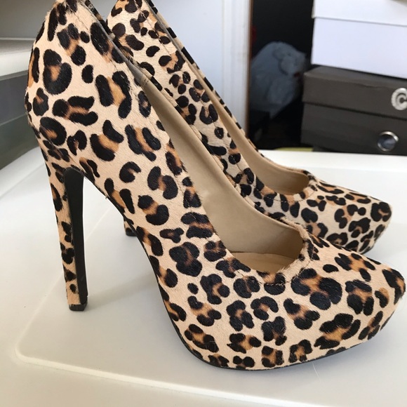 New Leopard Calf Hair Kelsi Dagger Platforms - Picture 2 of 8